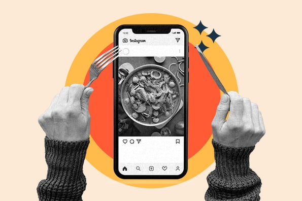 food brands instagram: image shows a meal on someone's phone