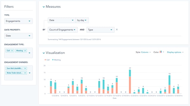 Improved engagement reporting in HubSpot Sales