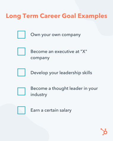  examples of long term profession objectives