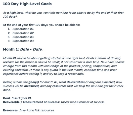 30 60 90 day action plan for new job 30 60 90 day template