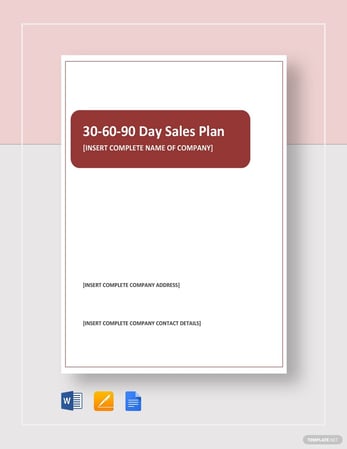 30-60-90-day sales plan cover in microsoft word
