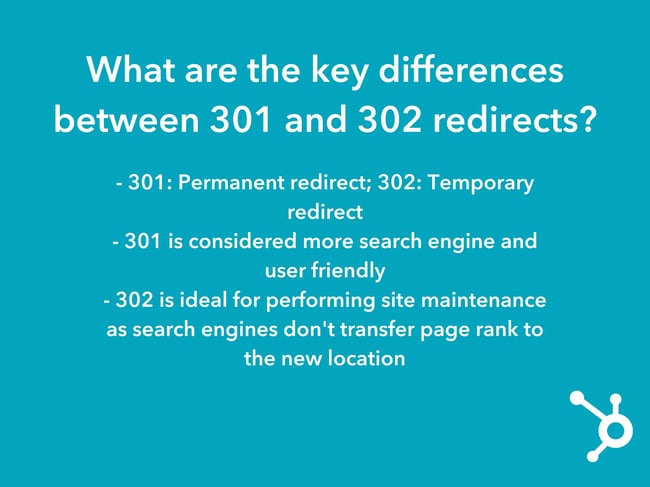 Key differences between a 301 and 302 PHP redirect