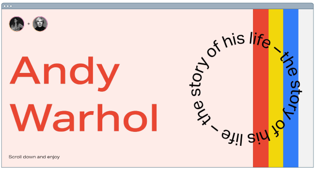 designer websites: Andy Warhol
