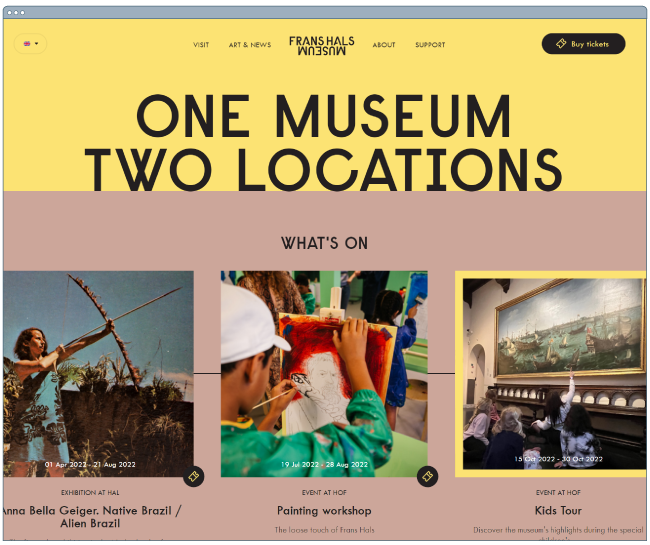 Best website examples: frans hals museum