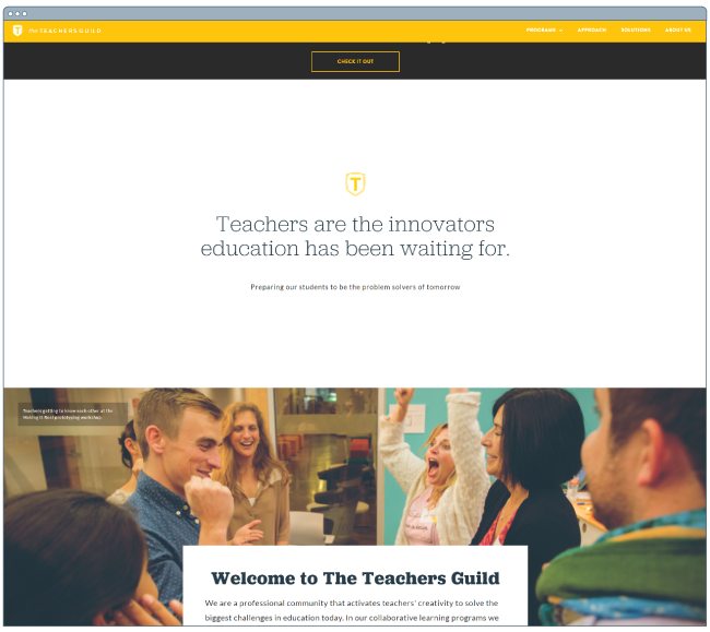 designer websites: the teachers guild