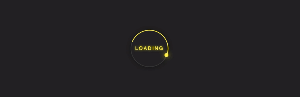 css loading animation: yellow loading spinner example