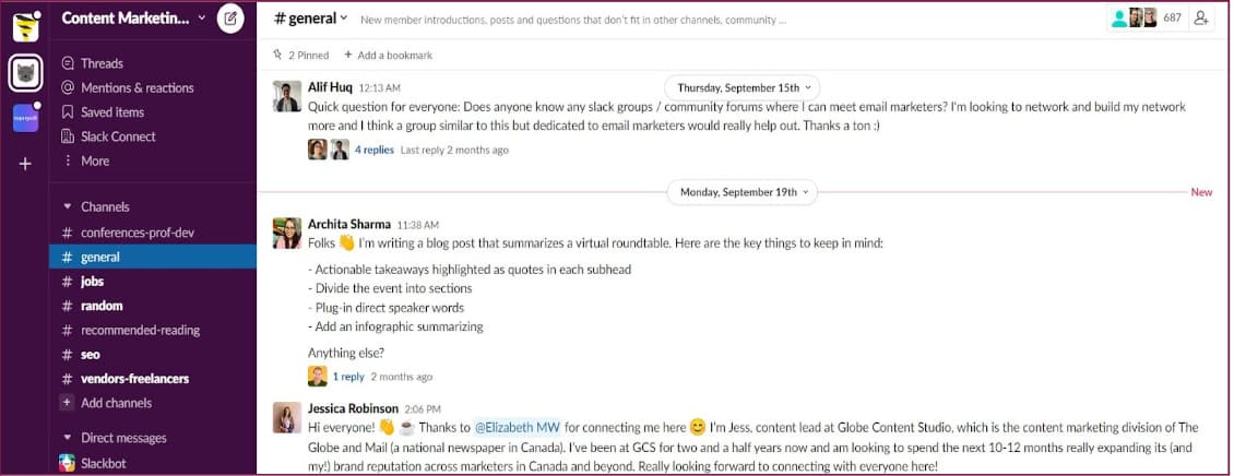 Remote networking tool: Slack feed