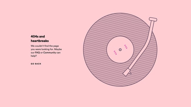 404 error page example from the website spotify
