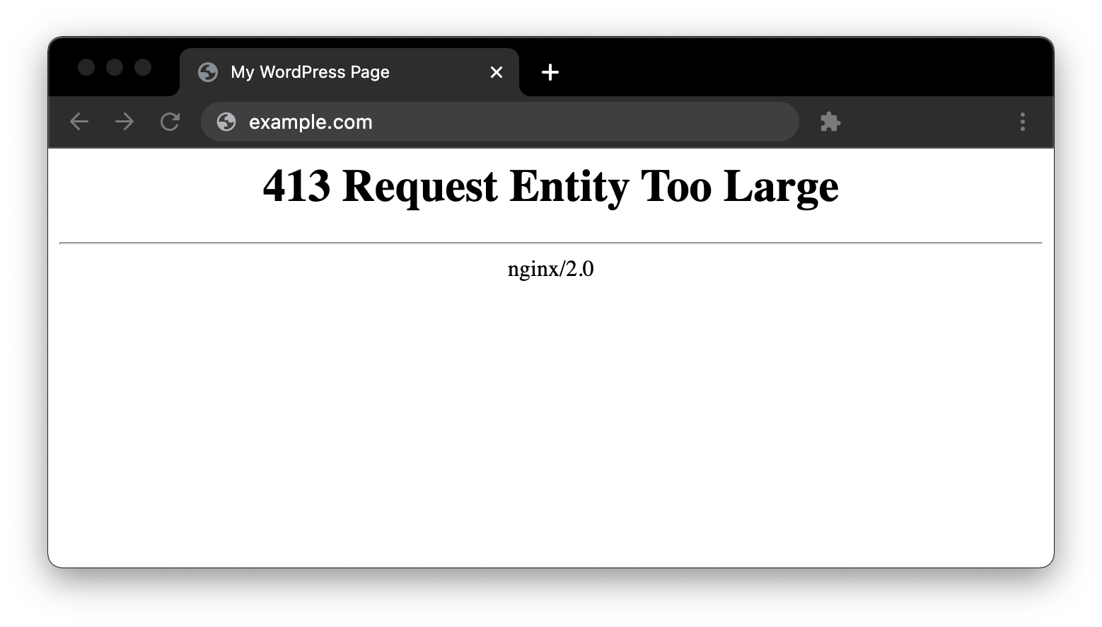 Request entity too large