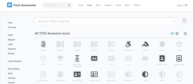 accessible icons using awesome fonts
