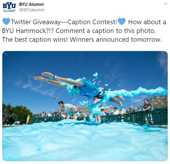 BYU's caption contest on Twitter
