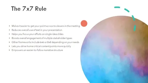 example of the 7x7-rule in powerpoint that still needs some improvement