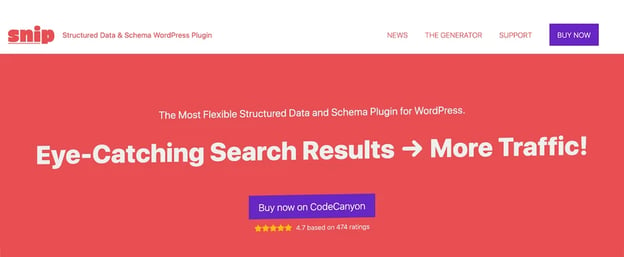 snip webpage that features a red background that reads eye-catching search results with an arrow pointing to the words more traffic