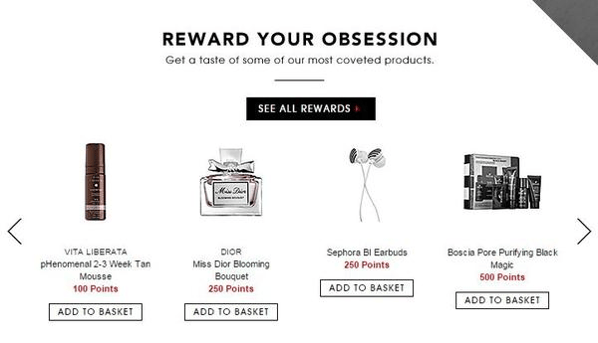 online customer retention example, Sephora rewards