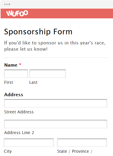 online sponsorship form
