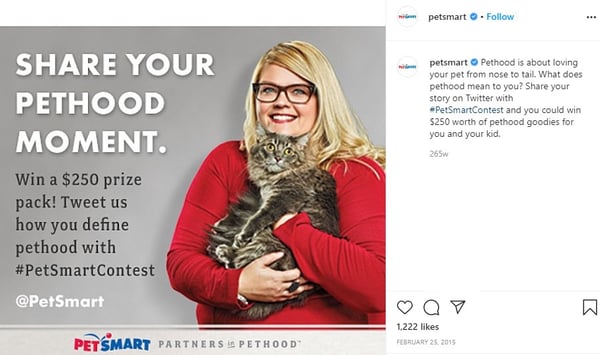 PetSmart's sharing contest on Instagram