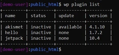 WP-CLI all plugins