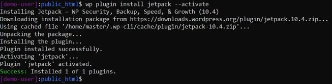 WP-CLI jetpack plugin