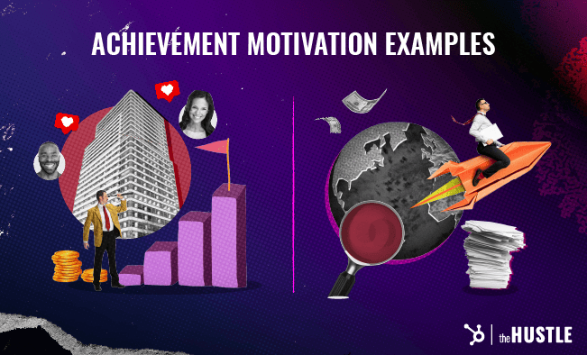 Achievement motivation examples: one shows someone driven by social status, while another shows motivation driven by growth.