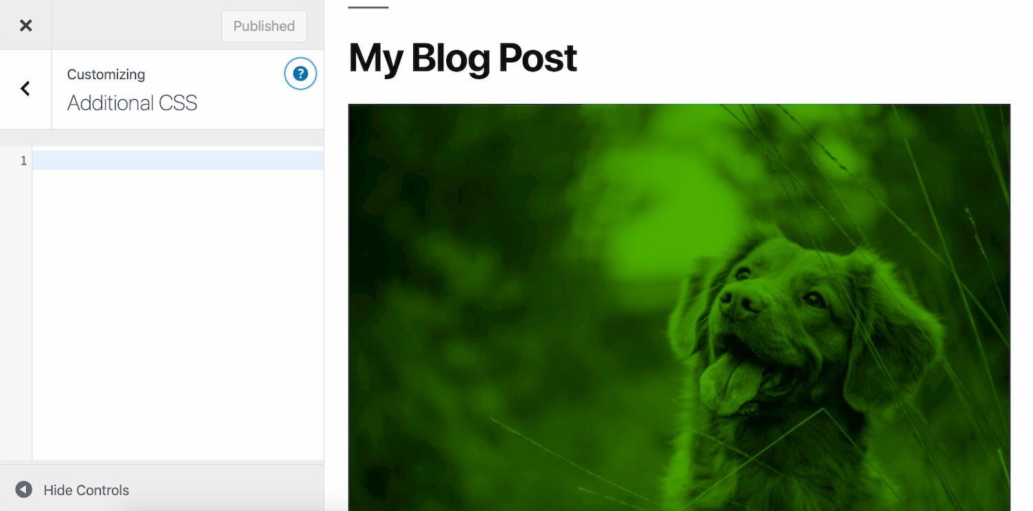 Add custom css module built into WordPress dashboard