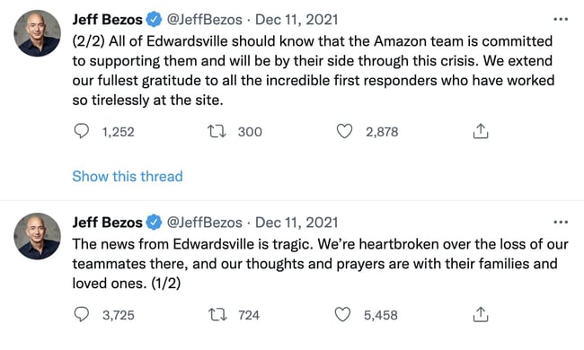 Crisis communication example: Amazon