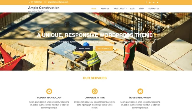 Ample Construction theme for WordPress