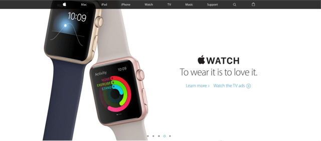 AppleWatch subheading says "To wear it is to love it."