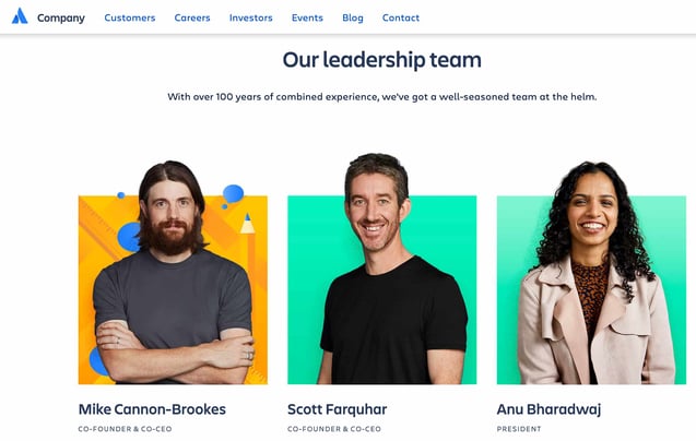 Meet the team page — Atlassian example