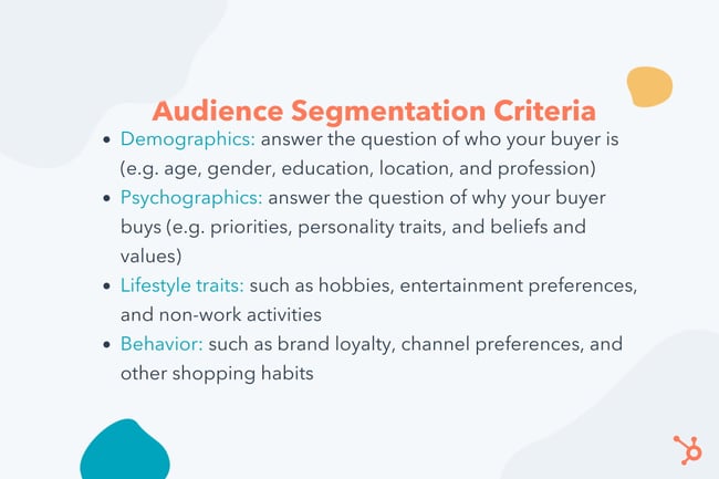 audience segmentation criteria