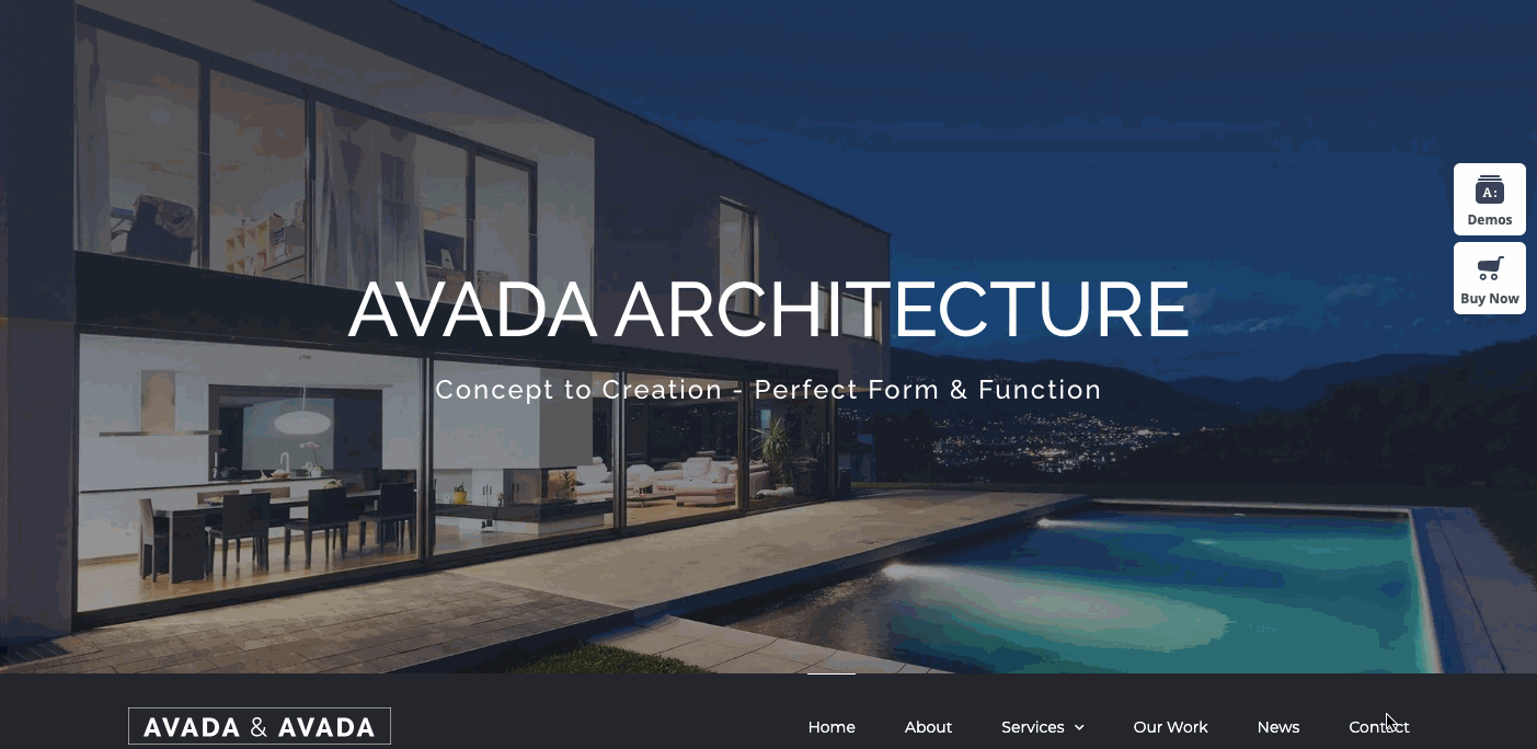 Avada Architecture demo