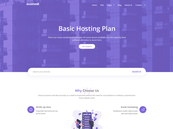 Axiohost theme demo built on Bootstrap