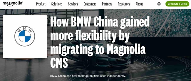 BMW-Magnolia CMS platform example