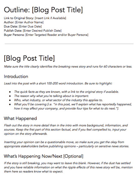 blog post template