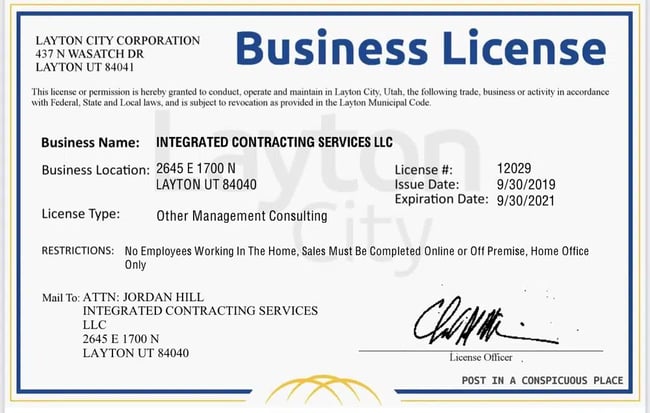 legal requirements to start a business: federal business license
