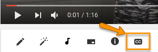 YouTube closed captioning (CC).