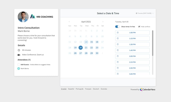 Best appointment scheduling app: CalendarHero