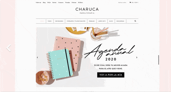Charuca shop built with the WordPress CMS alternative Prestashop