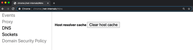 Clear host cache button will flush Google Chromes DNS cache