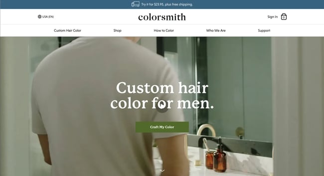 Homepage of Colorsmith.
