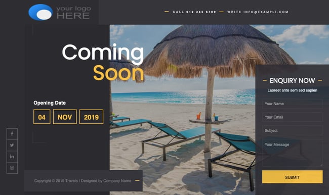 Coming Soon Light WordPress theme for under construction site