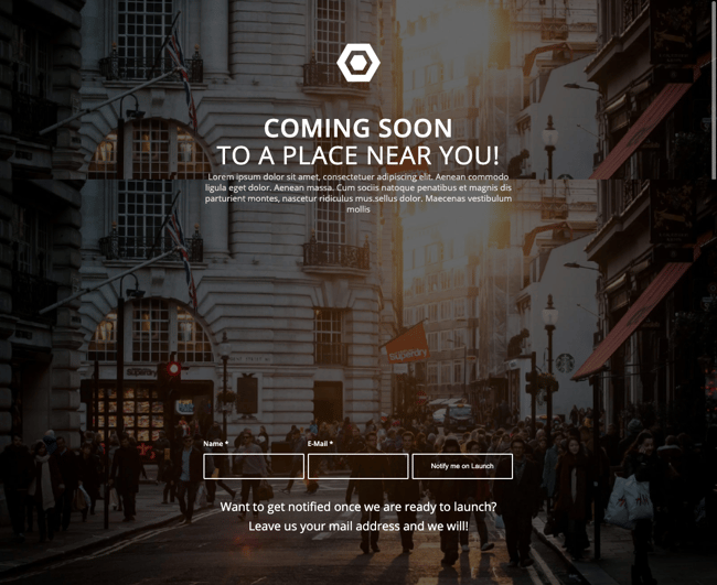 Coming Soon demo of Enfold WordPress theme