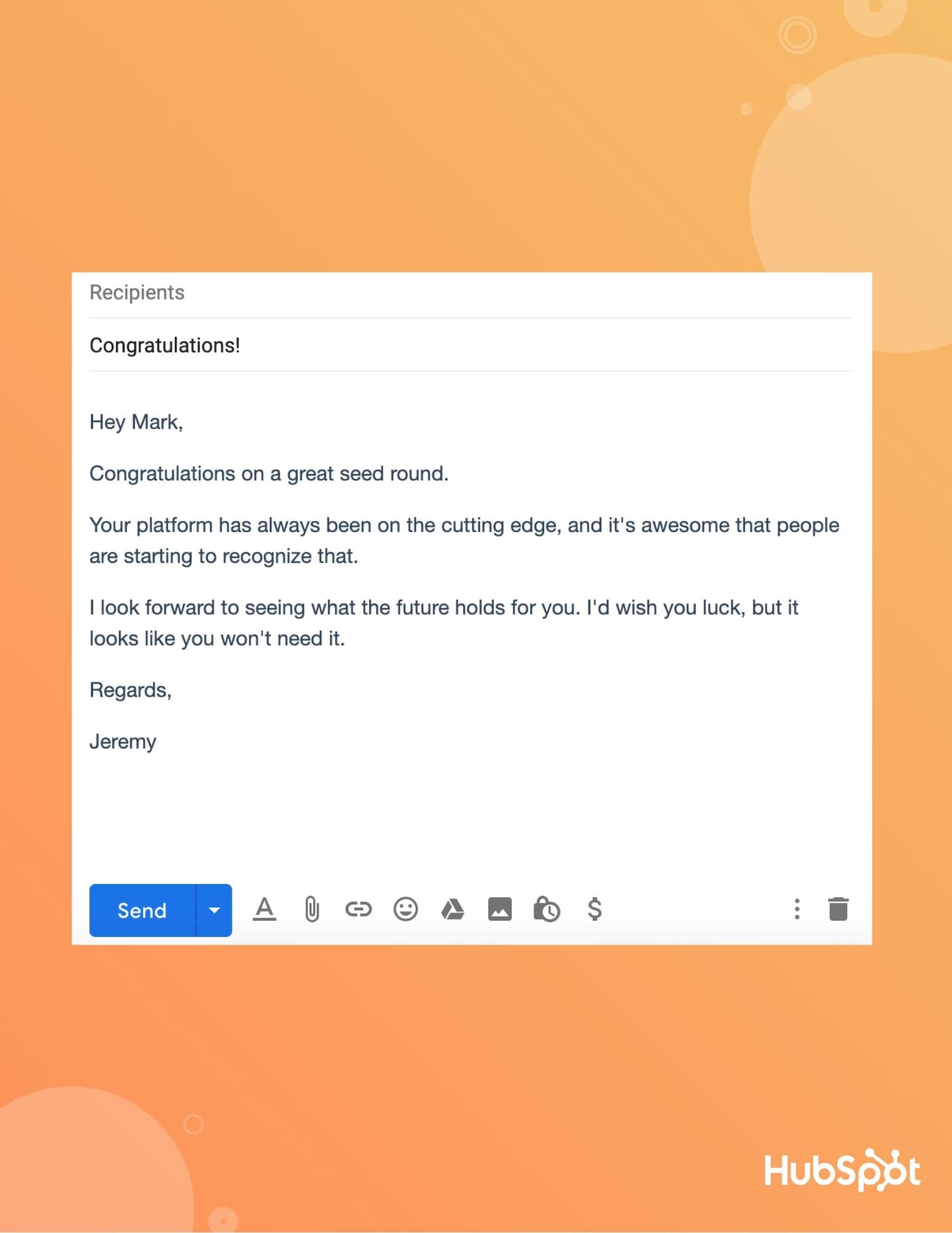 product presentation email template