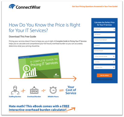 ConnectWise landing page