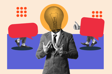man with lightbulb comparing strategy and management consulting 