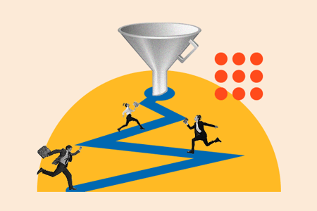 Marketer optimizing a conversion funnel 