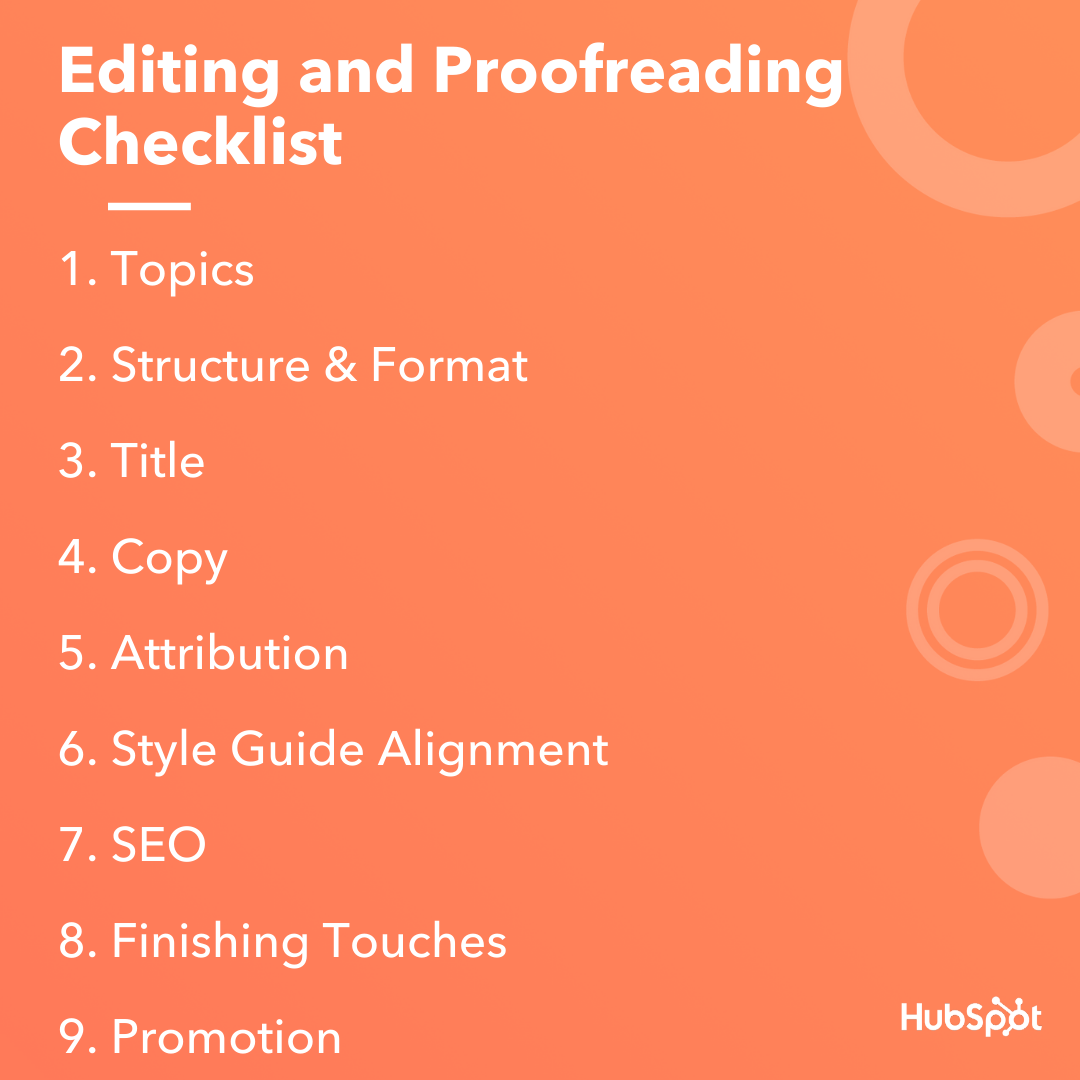 editing and proofreading checklist graphic