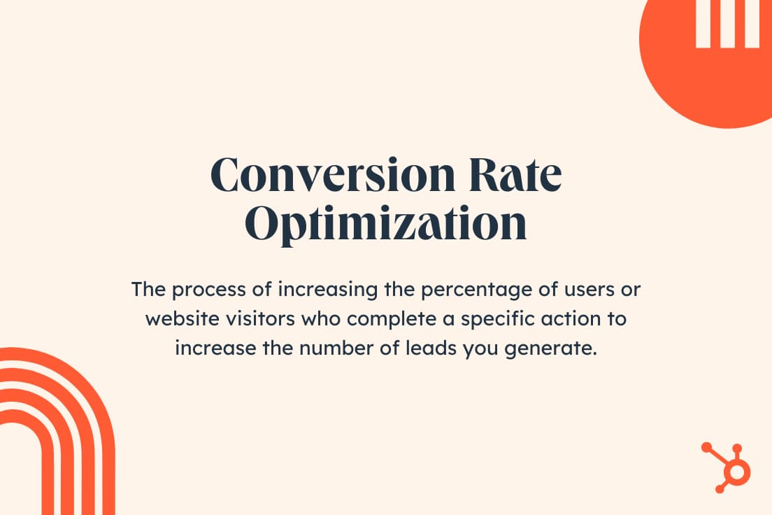 Graphic showing the definition of conversion rate optimization