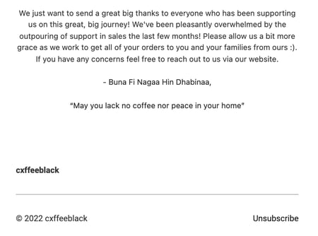 Customer Thank You Letter Example: Cxffee Black 