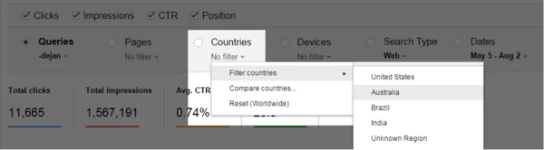 Countries Filter