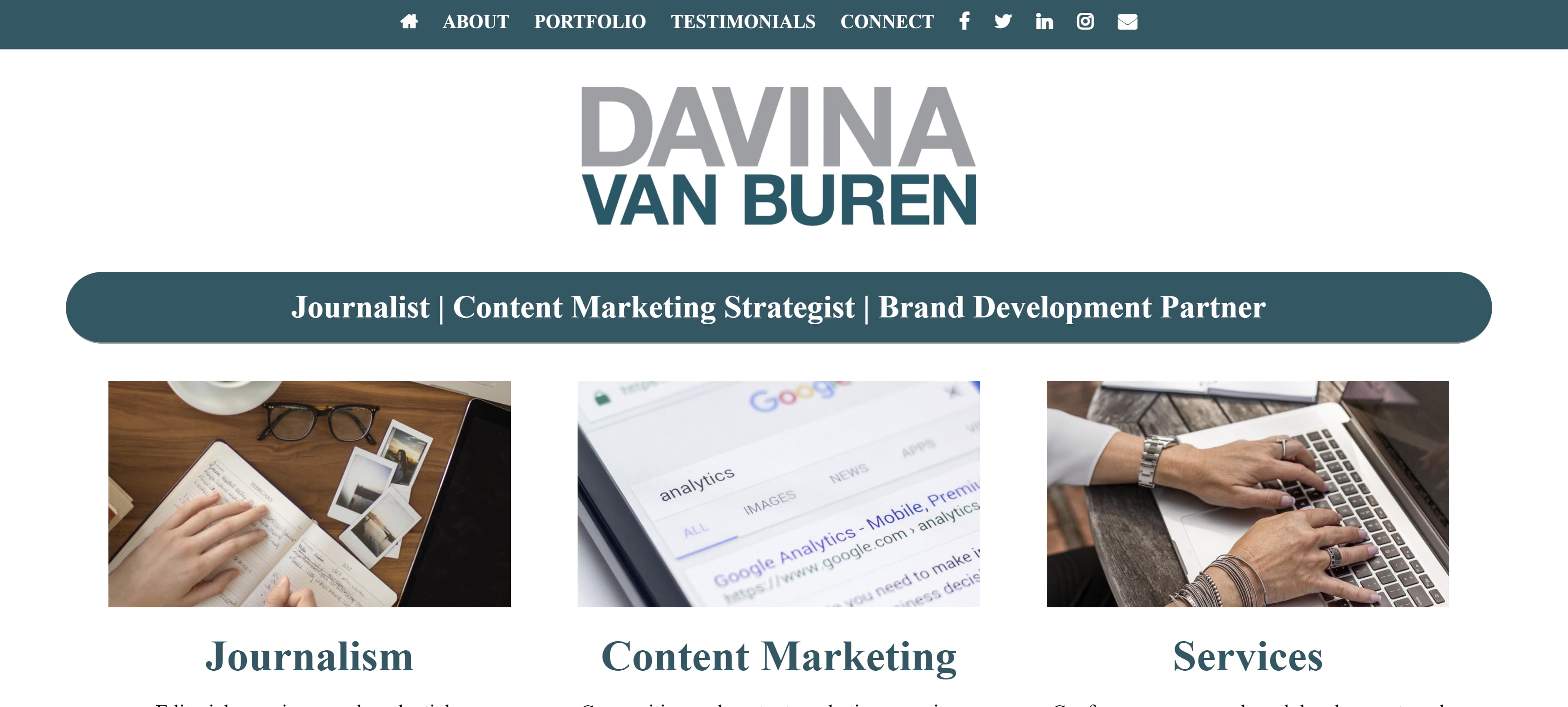 Copywriting portfolio example by Davina van Buren